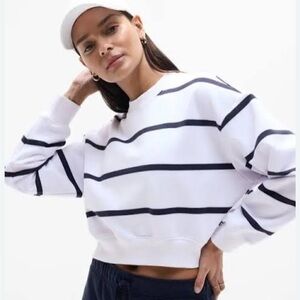 Athleta Terry Crop Crew Sweatshirt Small petite